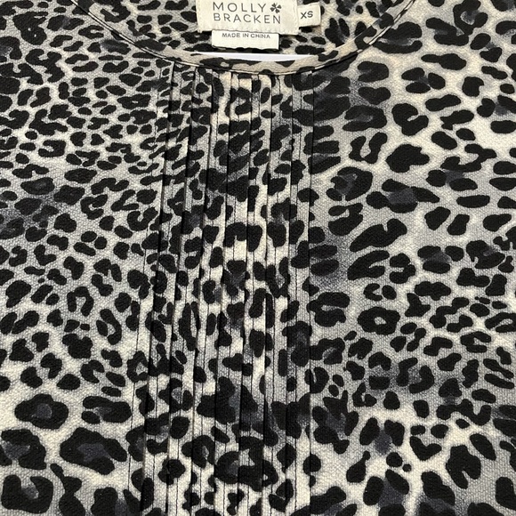Molly Bracken, Women’s Leopard/ Cheetah Print Dress, Bell Sleeves, Drop Waist XS - Picture 7 of 9